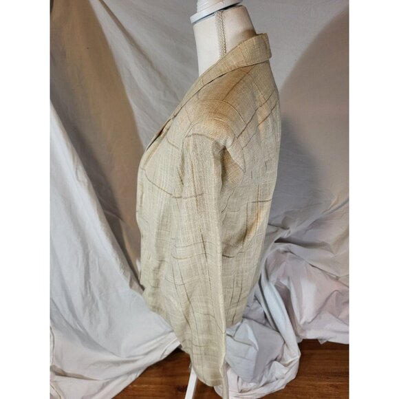 Vintage Christian Dior Separates Linen Plaid Double Breasted Blazer Size 6?‎ - Picture 4 of 6